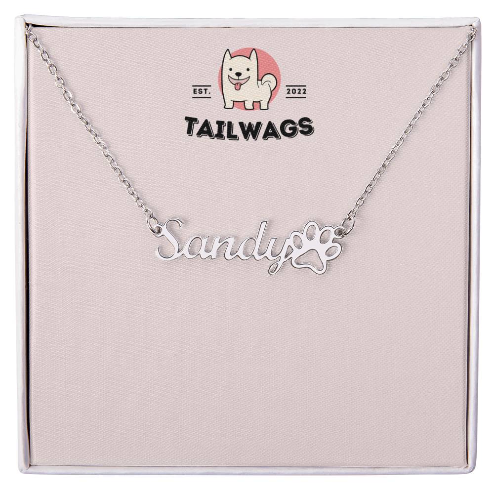 Dog Mom Name Necklace